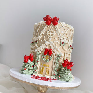 Gingerbread House Christmas Cake 🎄