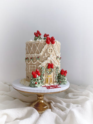 Gingerbread House Christmas Cake 🎄