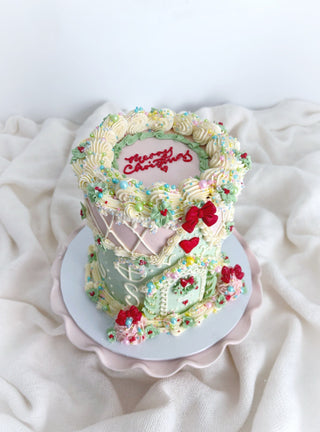 Pastel Christmas Cake 🎀